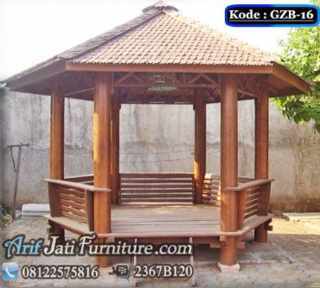 Gazebo Kayu Kelapa Segi 6