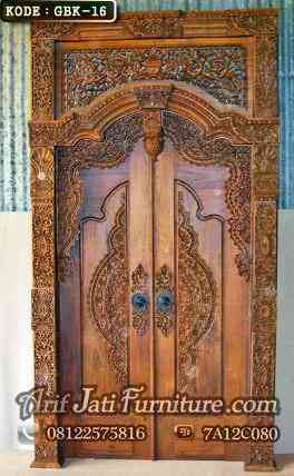 gebyok pintu kayu jati