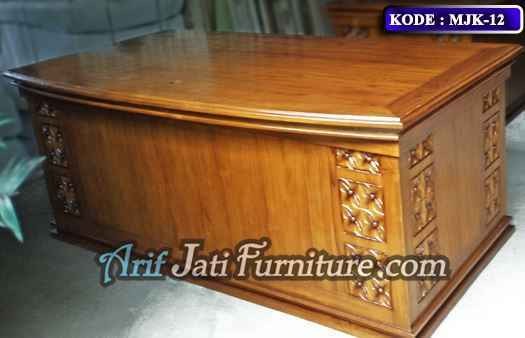 meja kantor kayu jati ukir