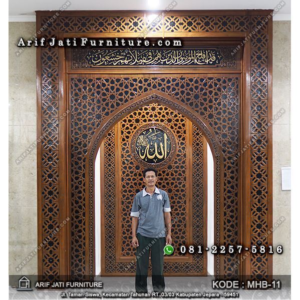 Mihrab Pengimaman Mushola  Kayu  Jati ARIF JATI FURNITURE