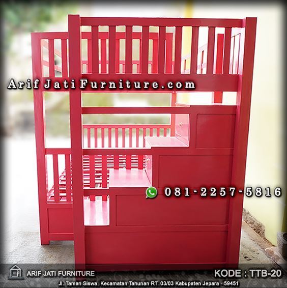tempat tidur tingkat warna pink