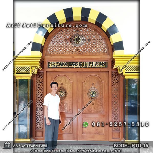 pintu masjid minimalis jati terbaru