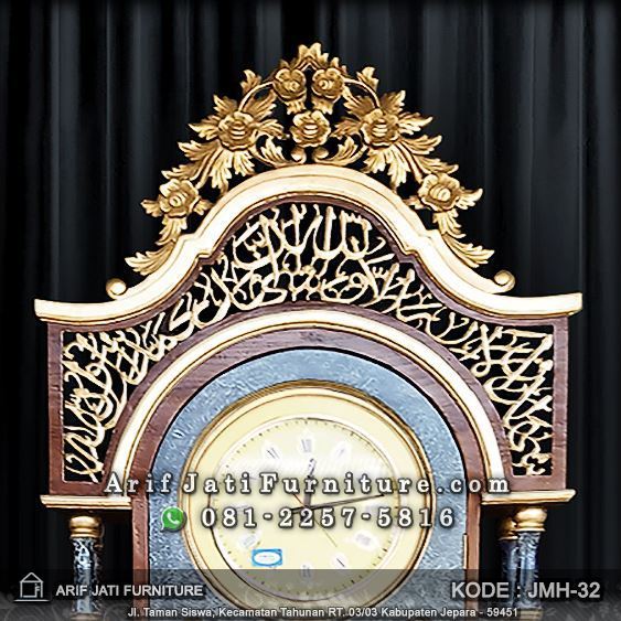 Almari Jam Hias Masjid Kaligrafi Syahadat