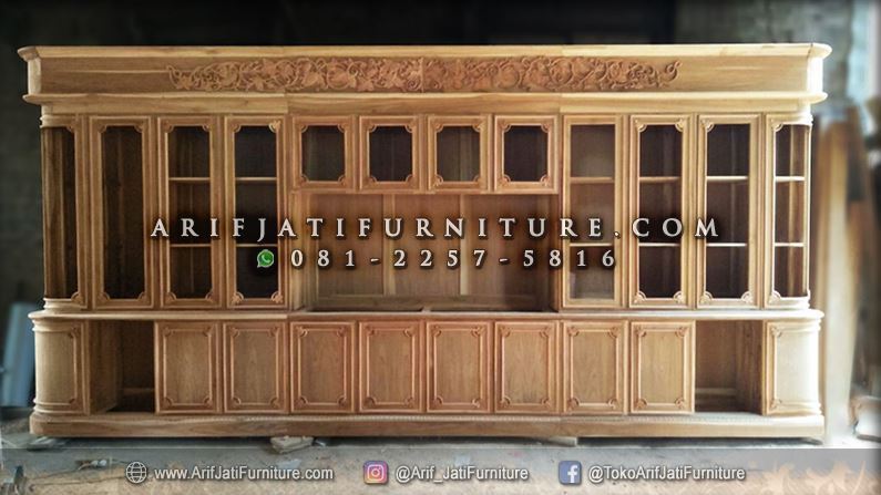 lemari hias bufet tv mewah ukuran jumbo
