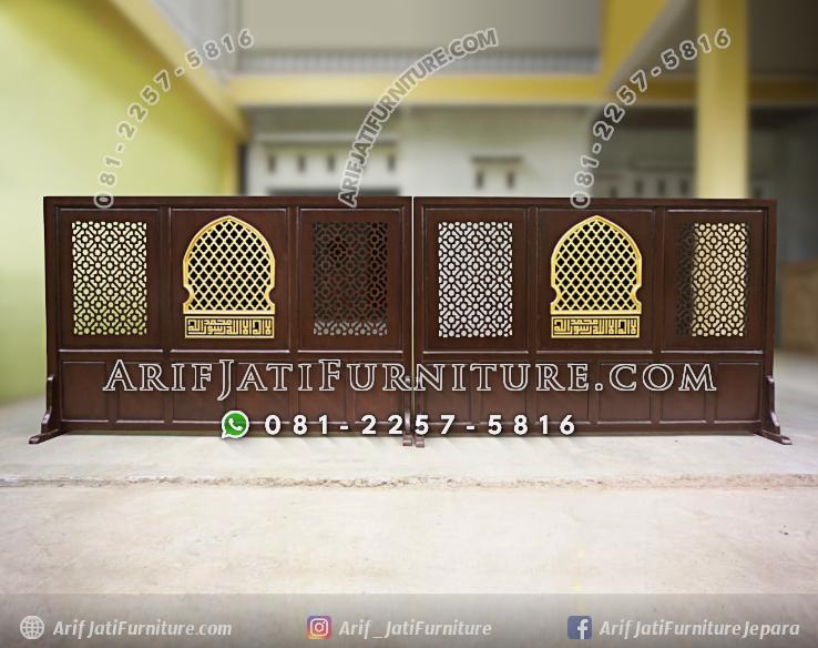 Penyekat Masjid Kayu Jati Minimalis