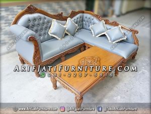 Kursi Sofa Sudut L Ukir Jati Jepara
