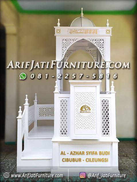 Mimbar Masjid Tangga Samping Putih