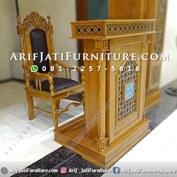 Podium Masjid Minimalis dan Kursi