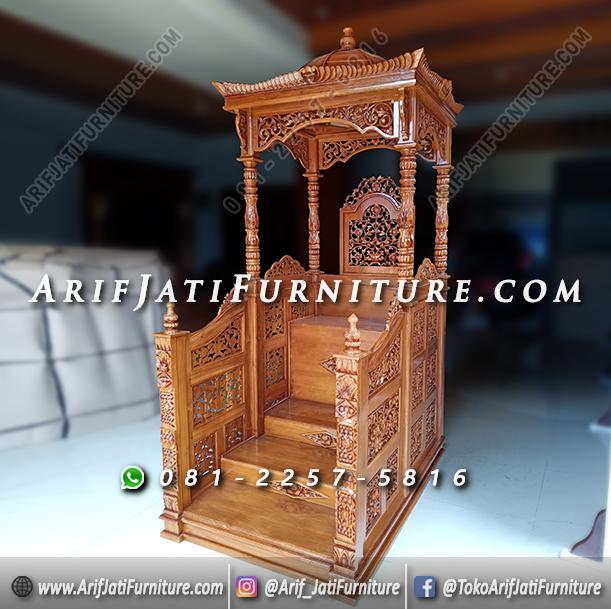 Mimbar Masjid Gebyok Ukir Jati Jepara