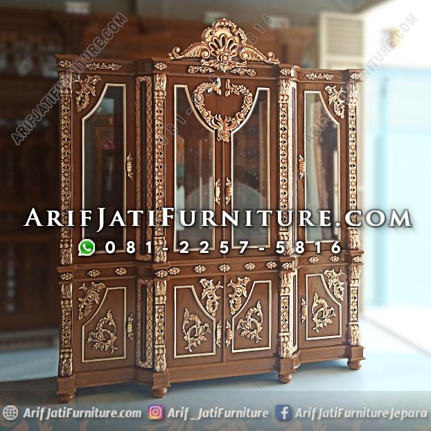 Bufet Pajangan Ukir Cinta Kayu Jati
