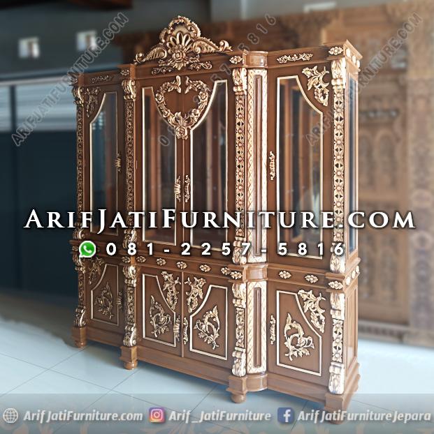 Jual Lemari Hias Ukir Love Kayu Jati Jepara