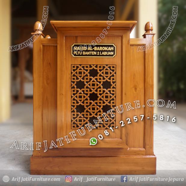 Podium Mimbar Masjid Minimalis Jati